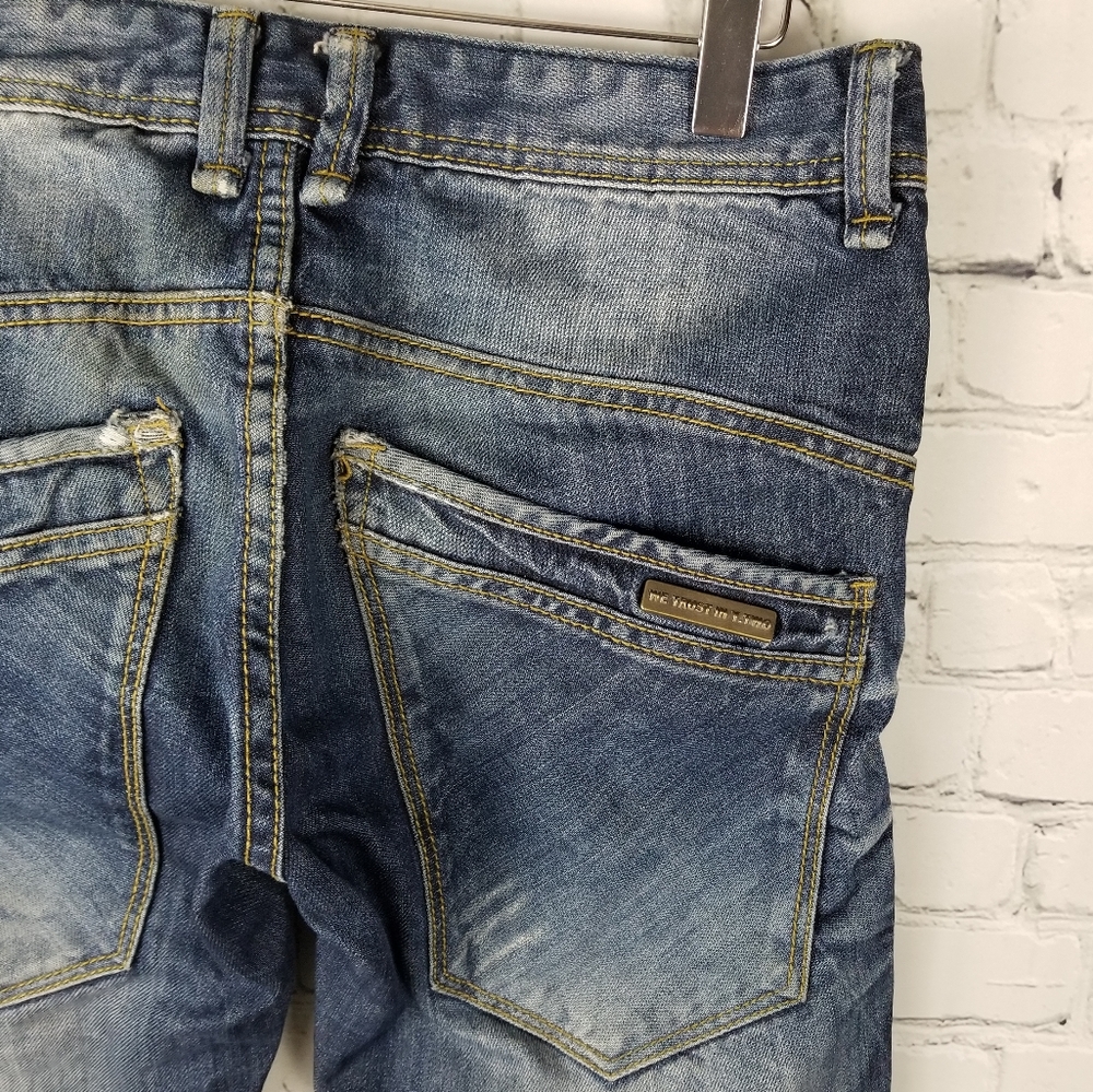 Y TWO | Slim 100% cotton distressed wash jeans